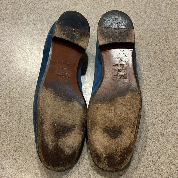 Prada Women’s Peacock Blue Suede Loafers - Picture 2 of 7
